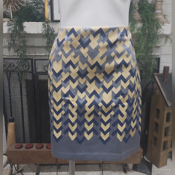 Max Studio Dresses & Skirts - Max Sudio Chambray Jacquard Pencil Modern Career Skirt  Women's Size 8